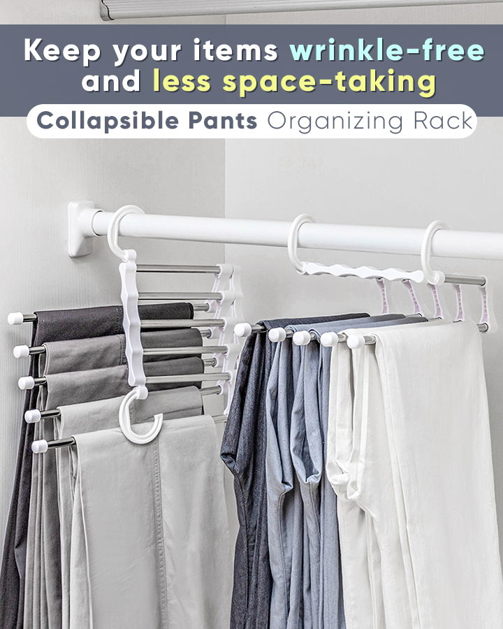 Perchero plegable para organizar pantalones