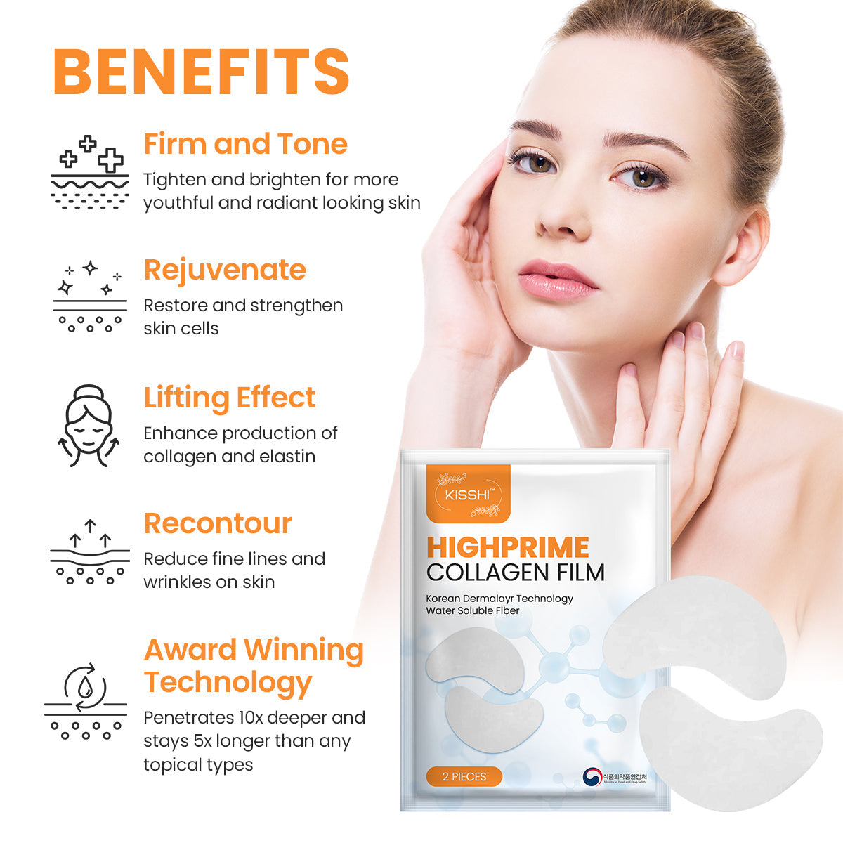 KISSHI™ Korean Dermalayr Technology Soluble Collagen Film